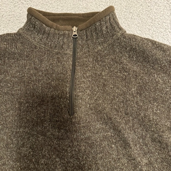 Woolrich Wool Sweater Mens Xl Dark Loden Heather Gray 1/4 Zip Pullover Laine - Picture 3 of 12